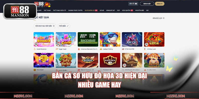 Bắn Cá sở hữu đồ họa 3D hiện đại, nhiều game hay